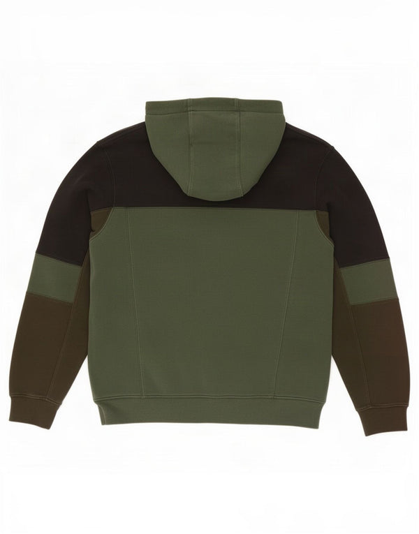Nike Mens Hoodie Jumper Medium Green Colourblock Cotton