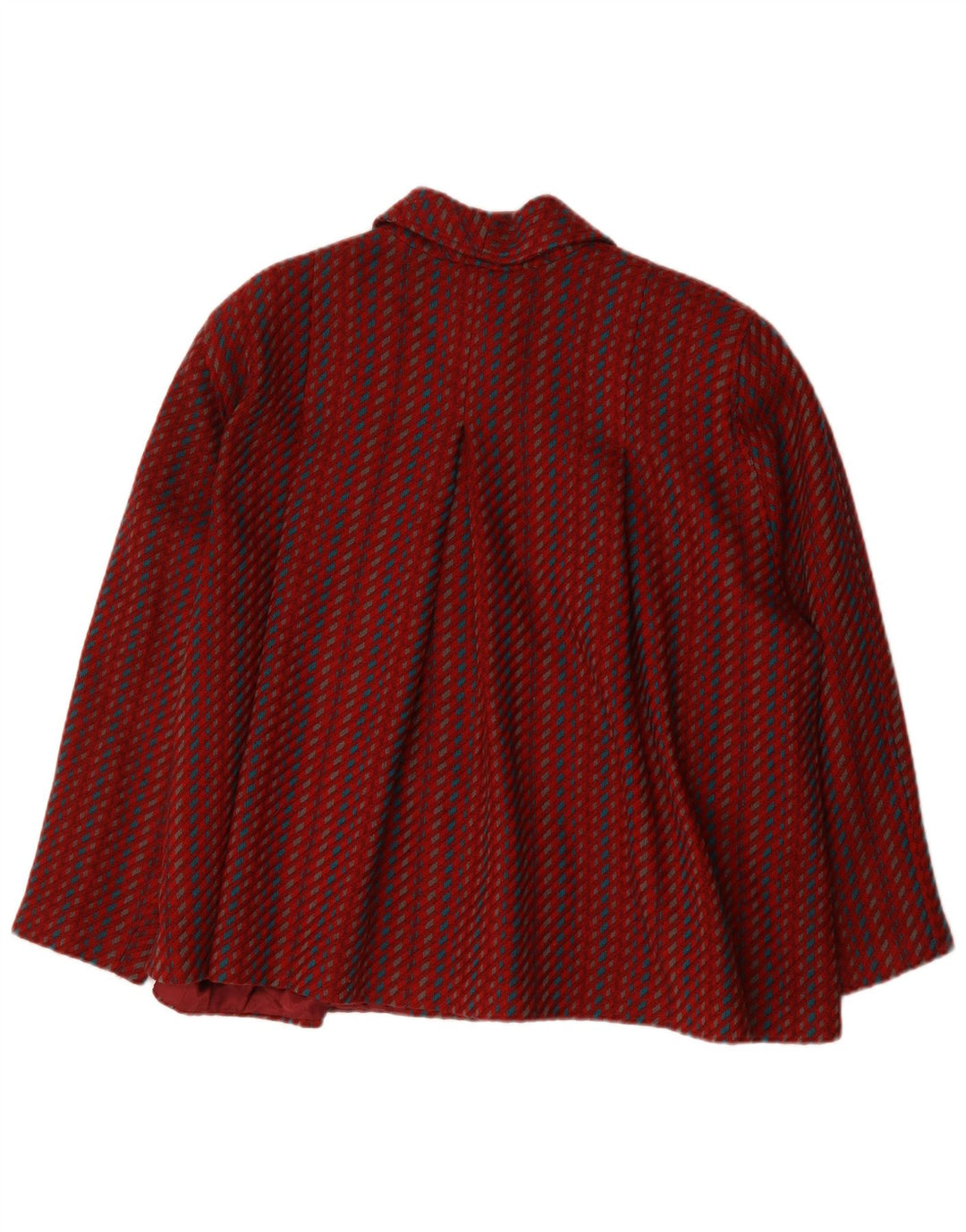 Vintage Womens Oversized Bomber Jacket IT 46 Large Red Striped Wool