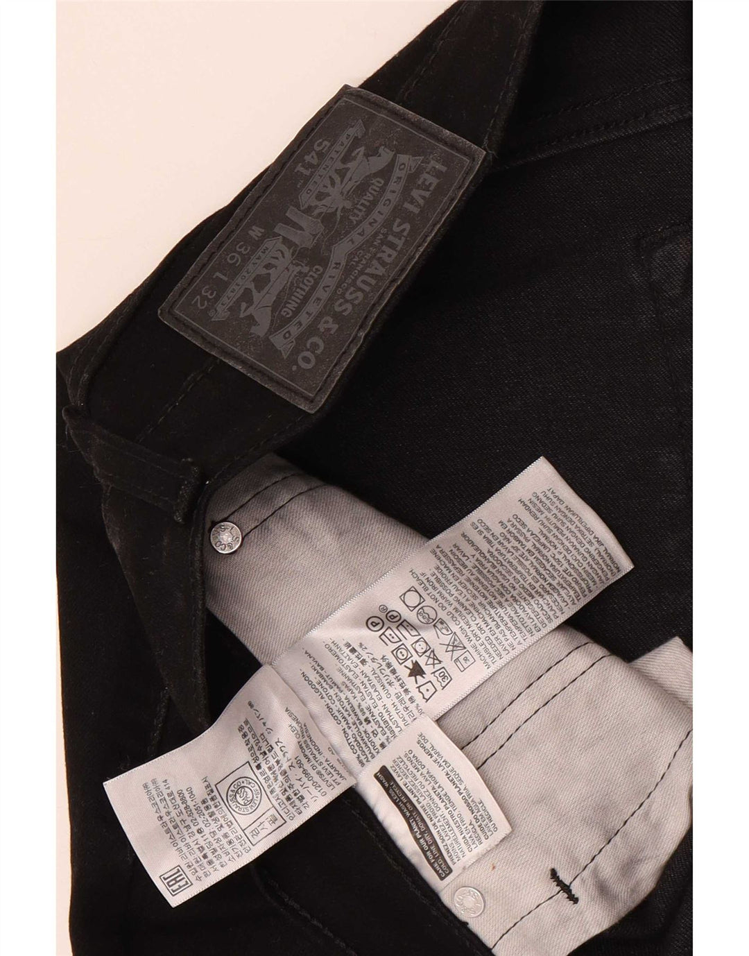 Levi's Mens 541 Tapered Jeans W36 L32 Black Cotton