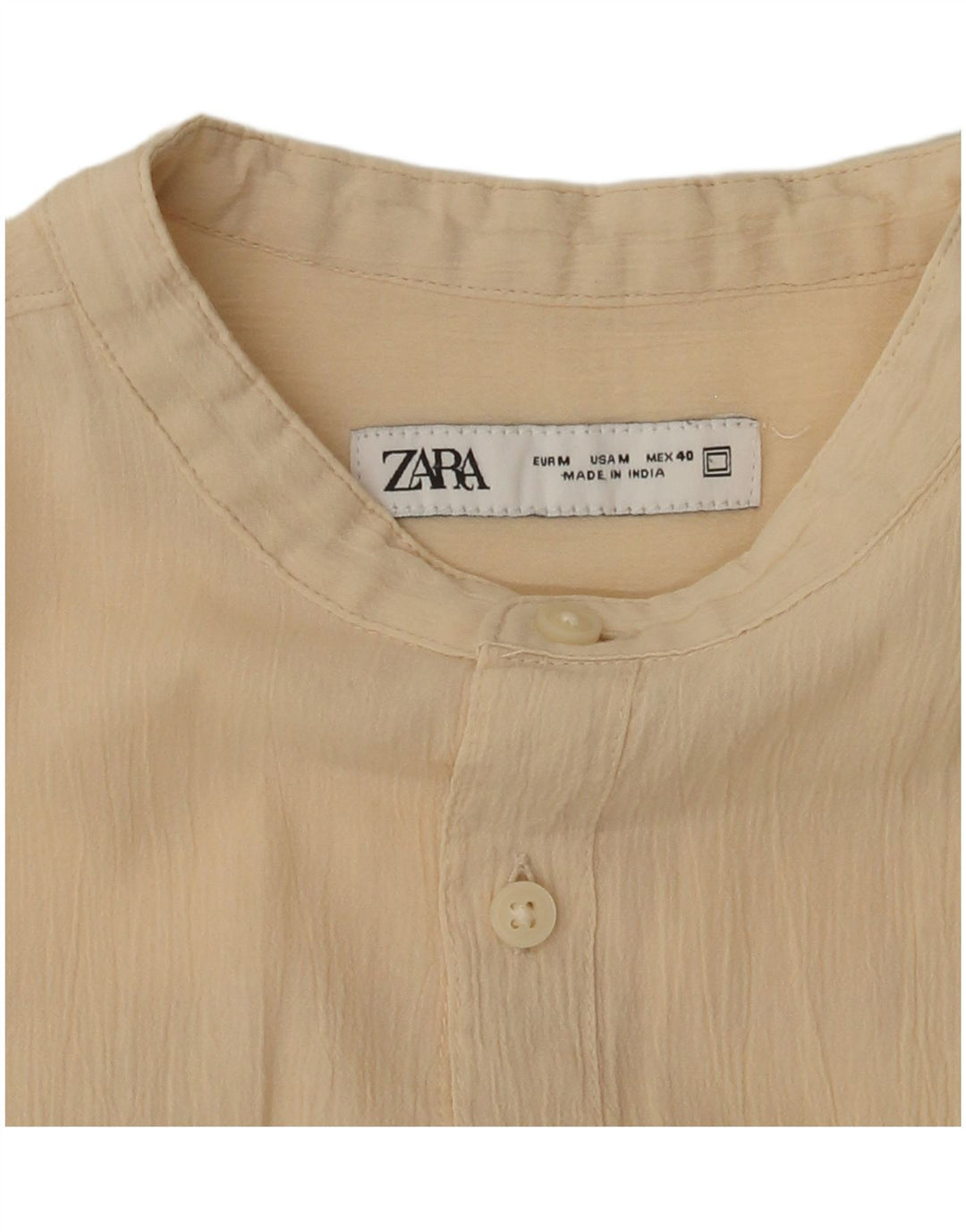 Zara Mens Shirt Medium Beige