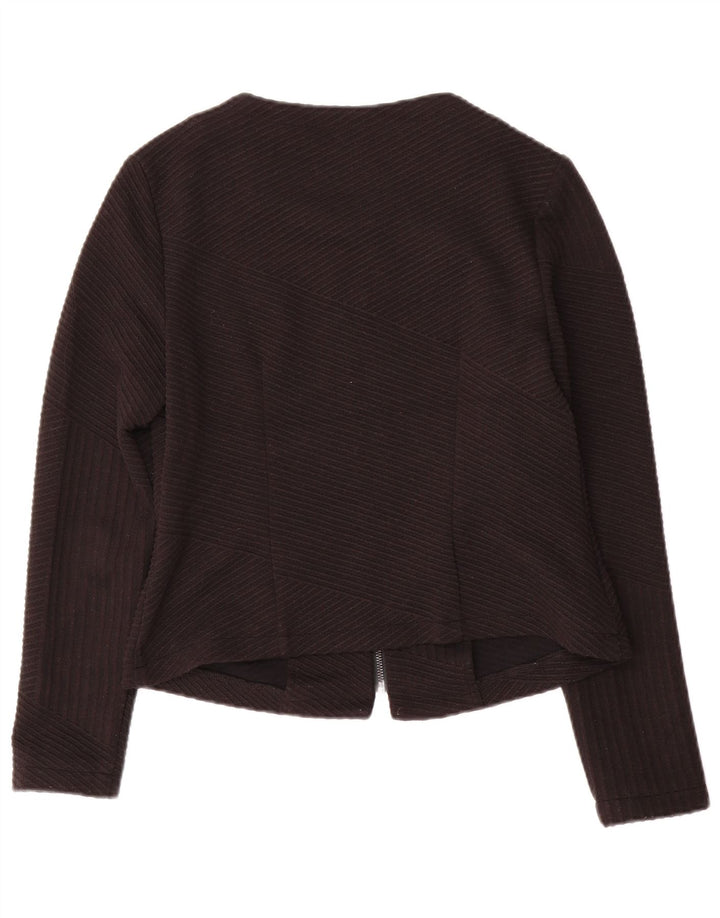 Giacca blazer con zip intera Marks & Spencer da donna UK 10 piccola a righe nere