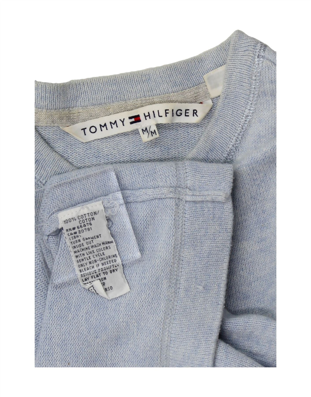 TOMMY HILFIGER Womens Cardigan Sweater UK 14 Medium Blue Cotton Vintage Tommy Hilfiger and Second-Hand Tommy Hilfiger from Messina Hembry 
