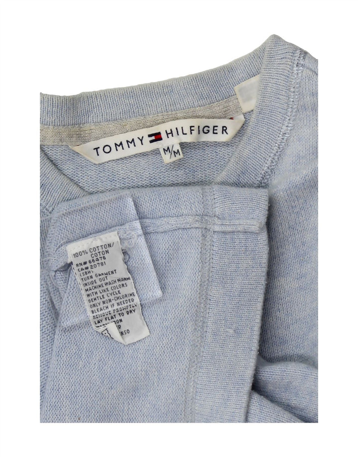 TOMMY HILFIGER Womens Cardigan Sweater UK 14 Medium Blue Cotton Vintage Tommy Hilfiger and Second-Hand Tommy Hilfiger from Messina Hembry 