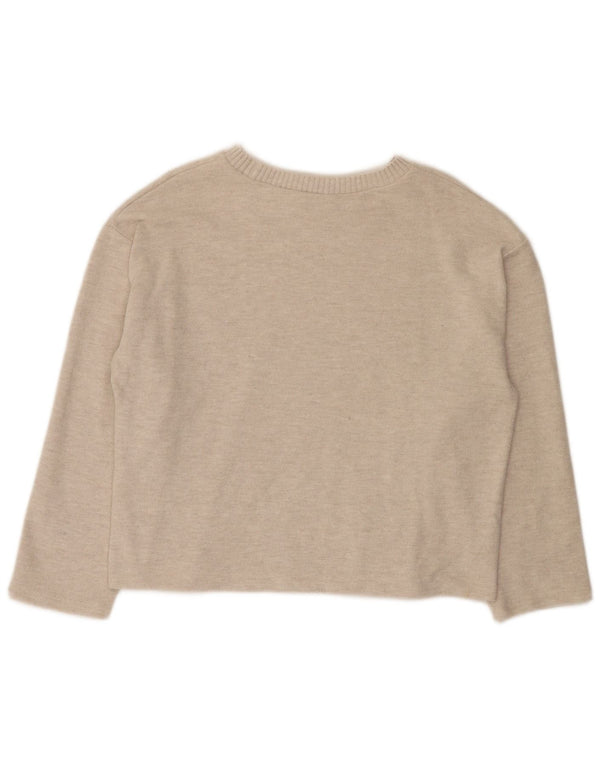 Zara Pull col bateau pour femme UK 16 Large Beige Polyester