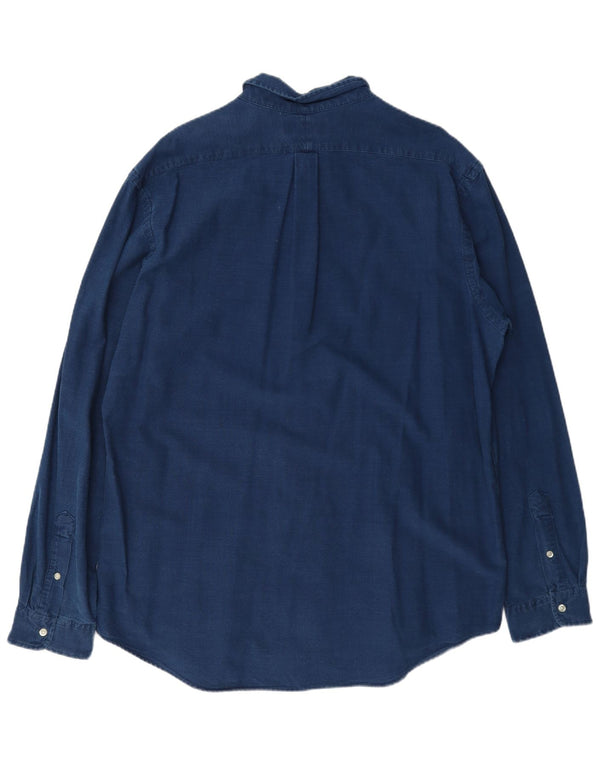 Camisa Ralph Lauren masculina Indigo Custom Fit 2XL algodão azul marinho