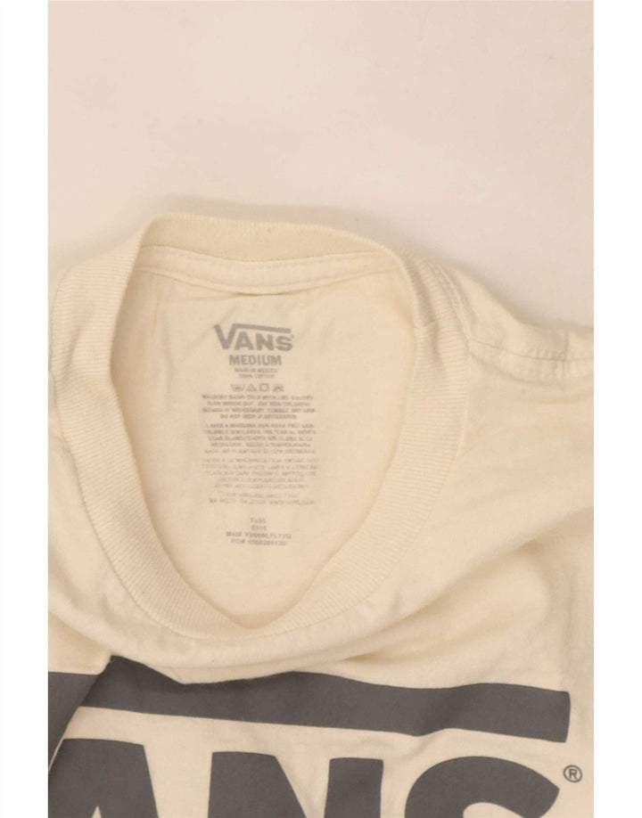 Vans Herre Grafisk T-Shirt Top Medium Hvid Bomuld