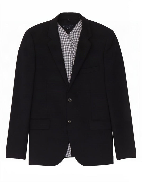 Tommy Hilfiger Mens 2 Button Blazer Jacket UK 38 Medium Navy Blue Wool