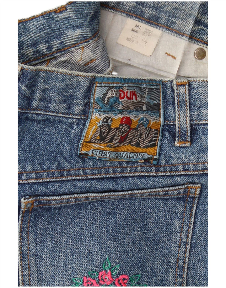 Vintage Womens Denim Skirt IT 44 Medium W28 Blue Cotton