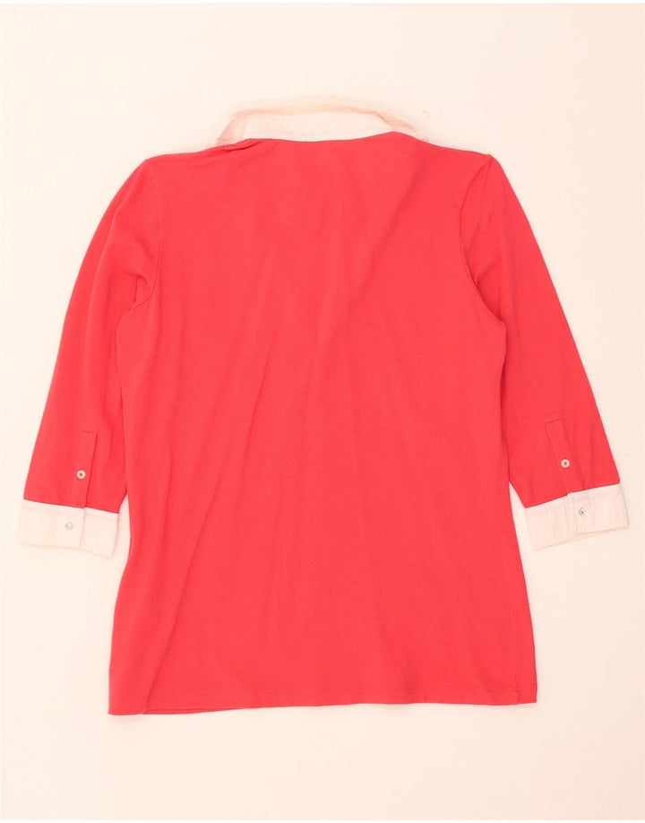 Perte by Krizia Womens 3/4 Sleeve Blouse Top UK 12 Medium Red Colourblock
