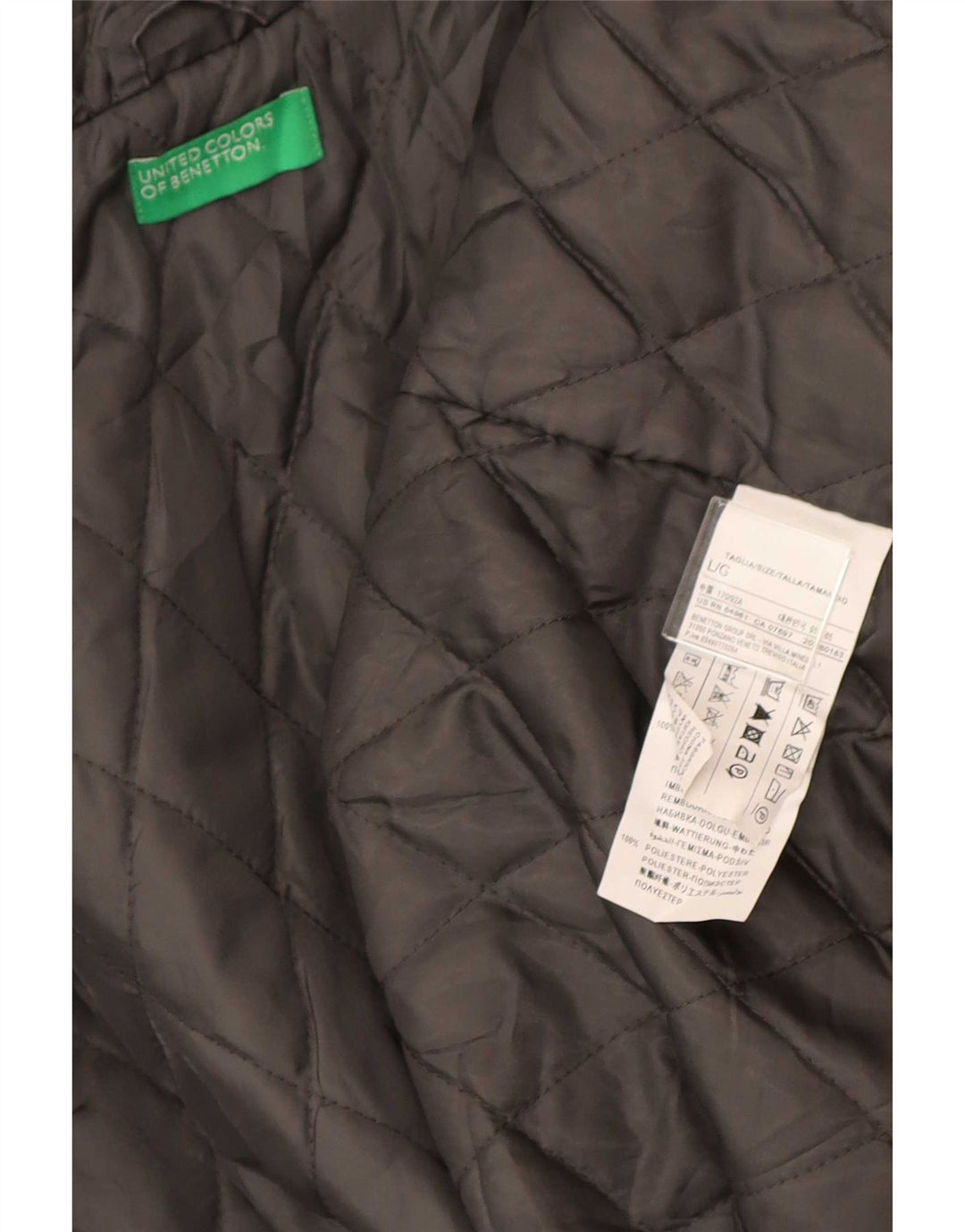 Benetton Womens Hooded Parka Jacket UK 40 Large Grey Cotton