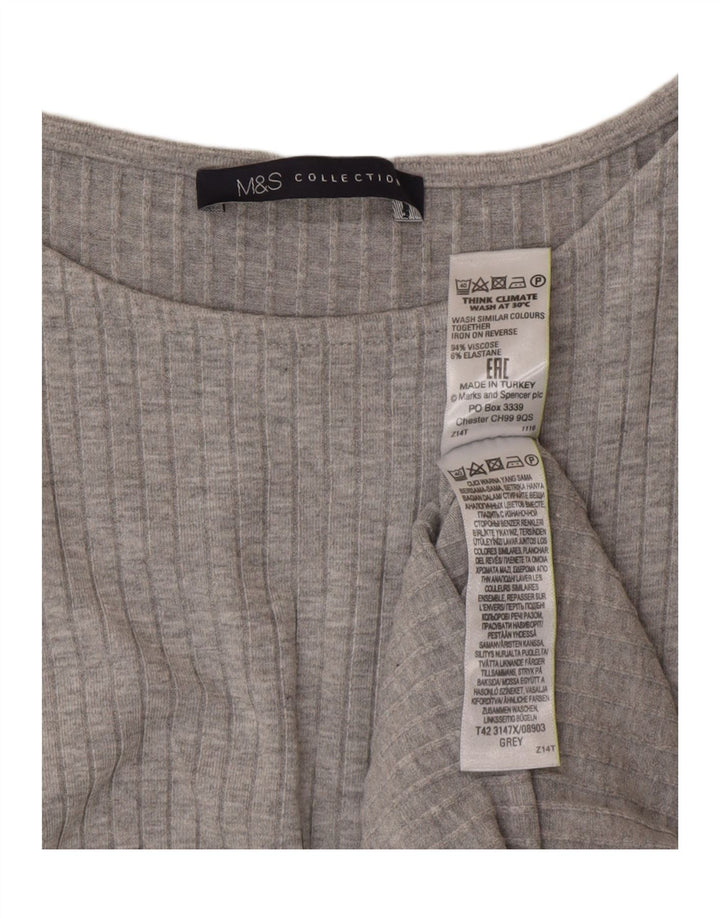 Marks & Spencer Womens Sleeveless Bodycon Dress UK 12 Medium Grey Viscose