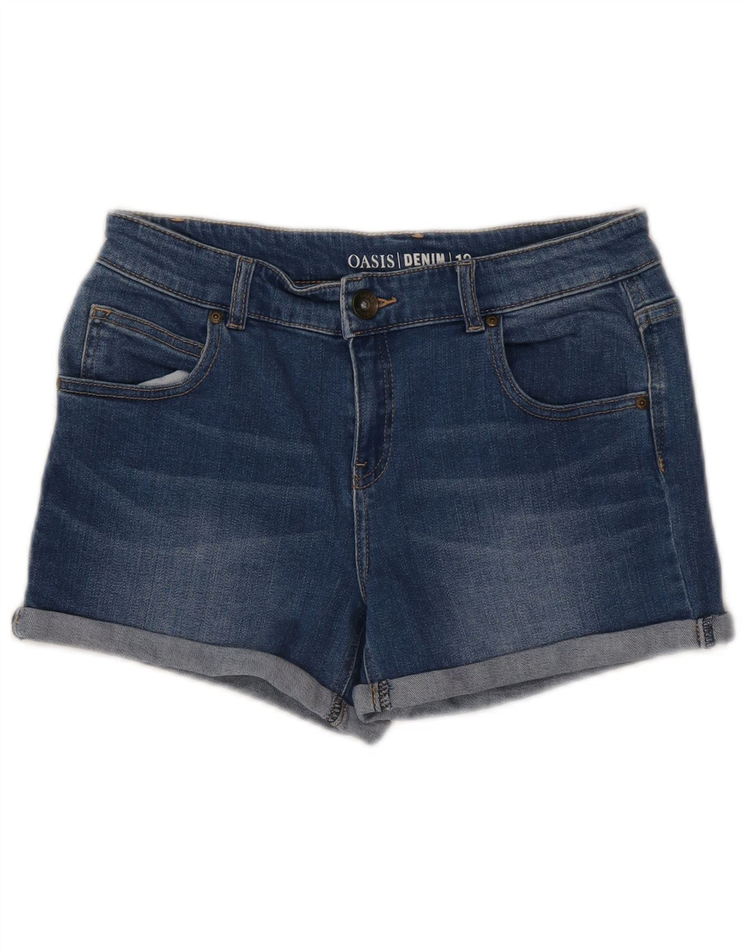Oasis Womens Denim Shorts UK 12 Medium W30  Blue Cotton