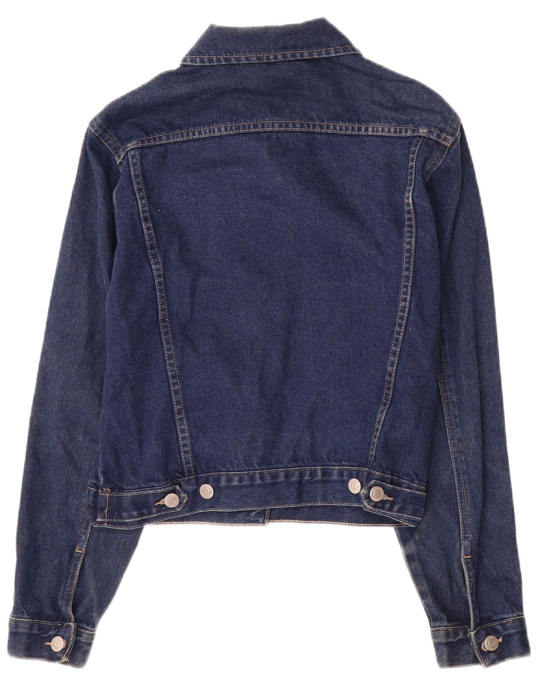 Giacca di jeans da donna VINTAGE UK 12 medio blu navy