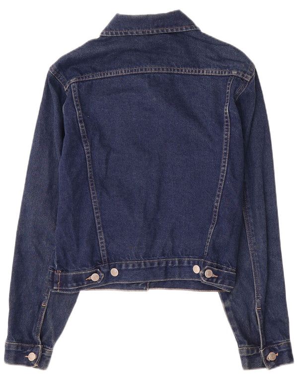 Giacca di jeans da donna VINTAGE UK 12 medio blu navy