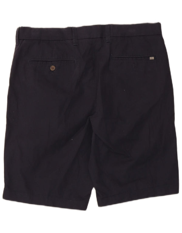 Marks & Spencer Mens Chino Shorts W34 Large Navy Blue Cotton