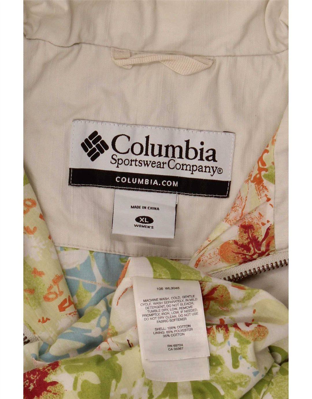 Columbia Womens Bomber Jacket UK 18 XL Hvid Bomuld