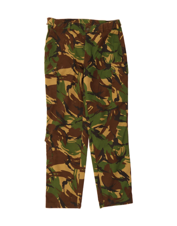 VINTAGE Mens Straight Cargo Trousers W38 L34 Green Camouflage