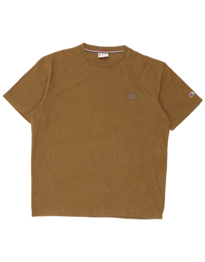 Champion Herre T-Shirt Top Medium Khaki Bomuld