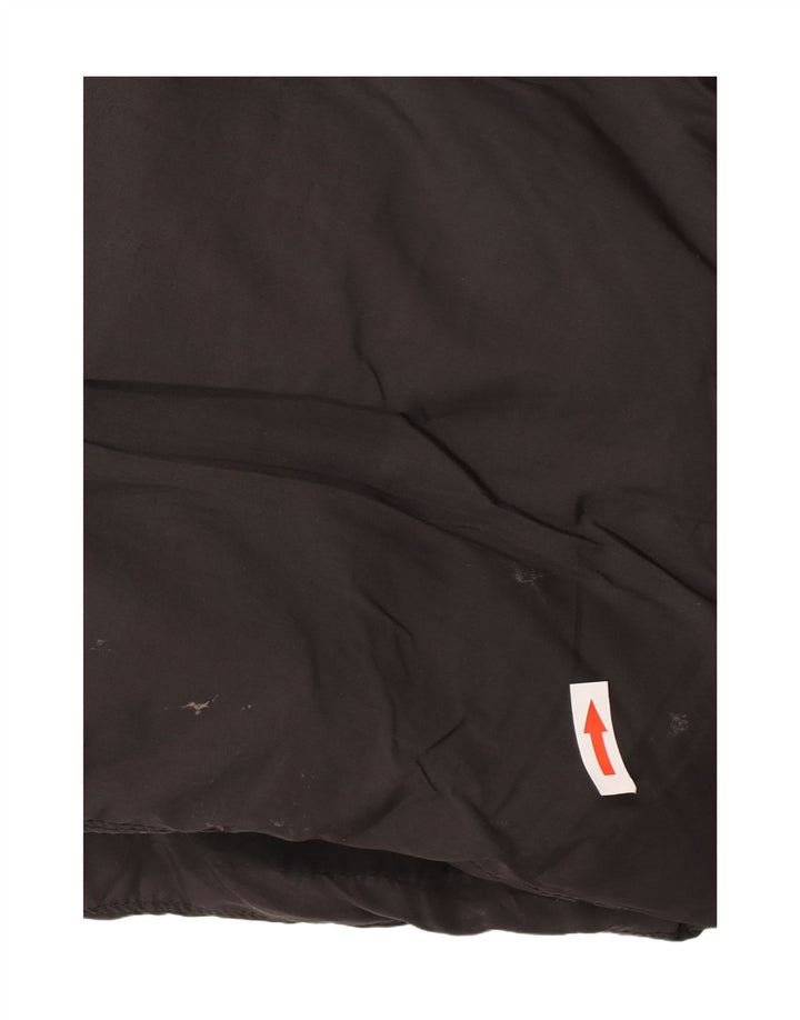 Zara Womens Hooded Sleeveless Padded Coat UK 14 Medium Black Polyester