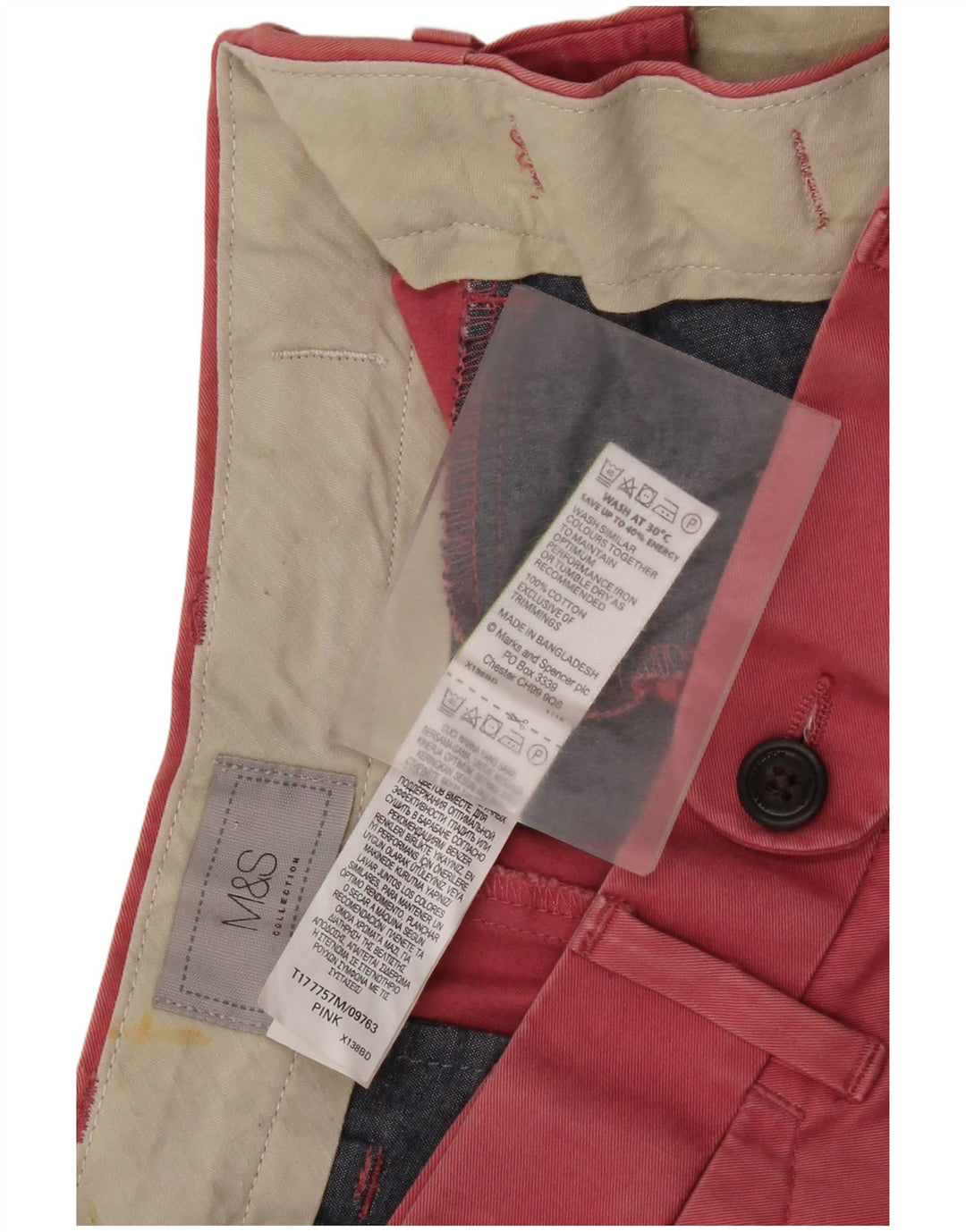 Marks & Spencer Mens Chino Shorts W32 Medium  Red Cotton