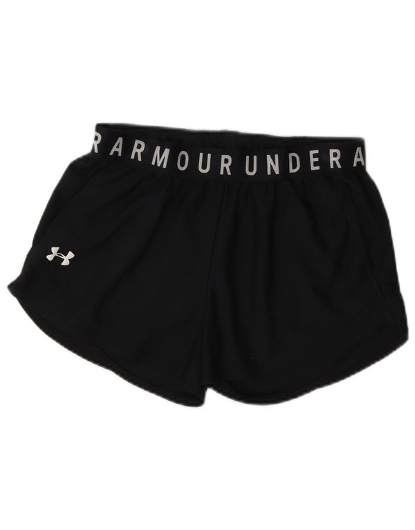 Under Armour Dame Heat Gear Graphic Sports Shorts UK 10 Small Black