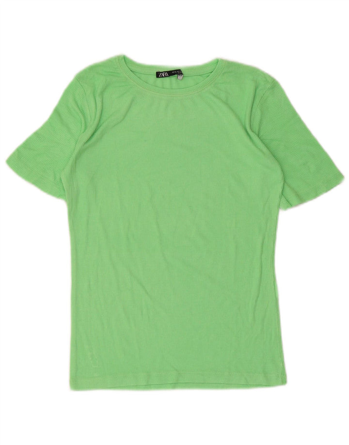 Zara Womens T-Shirt Top UK 8 Small Green