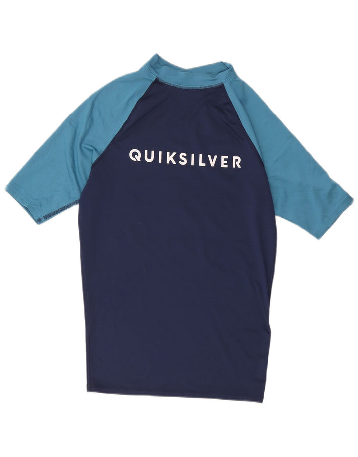 Quiksilver Mens Graphic T-Shirt Top Medium Navy Blue Colourblock
