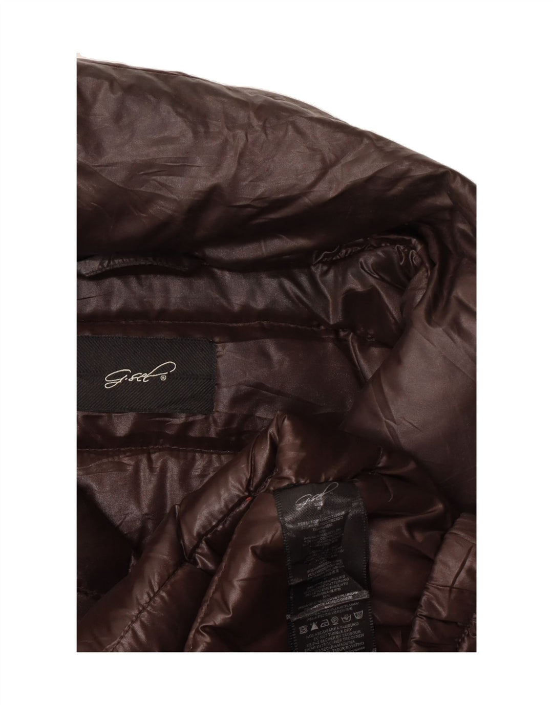 VINTAGE Womens Padded Jacket UK 14 Medium Brown Nylon Vintage Vintage and Second-Hand Vintage from Messina Hembry 