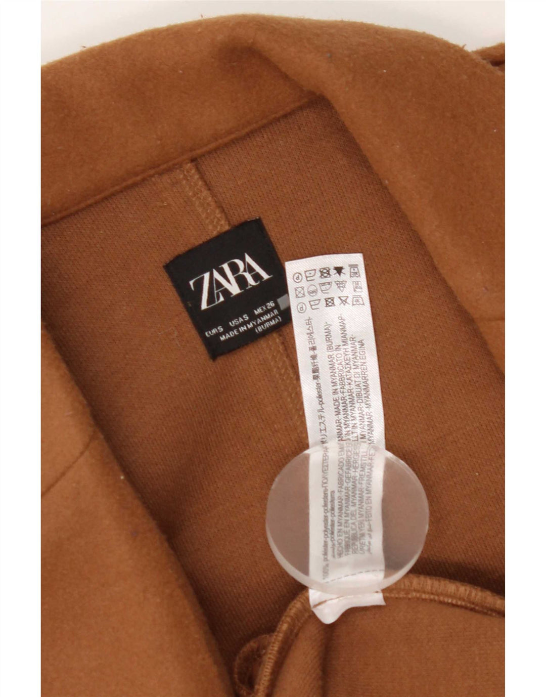 Zara Γυναικείο Πανωφόρι UK 10 Small Brown Polyester