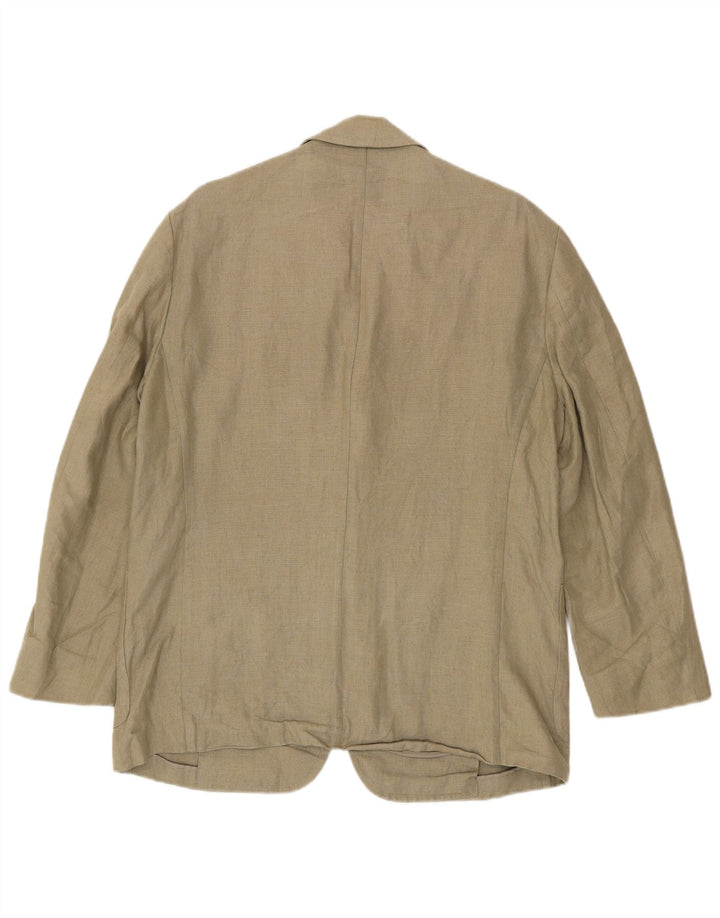 Marks & Spencer Chaqueta tipo blazer de 3 botones para hombre UK 40 Medium Khaki Linen
