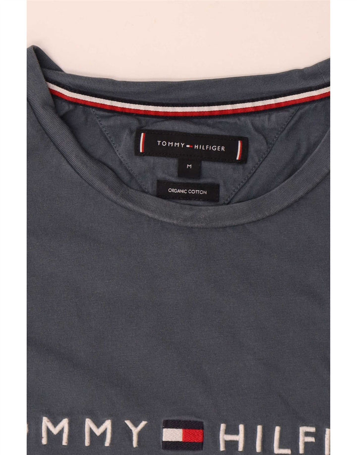 Tommy Hilfiger Mens Graphic T-Shirt Top Medium Grey Cotton