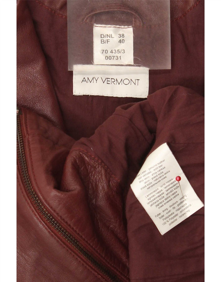 Jachetă motociclist din piele pentru femei Amy Vermont EU 38 Medium Burgundy pete