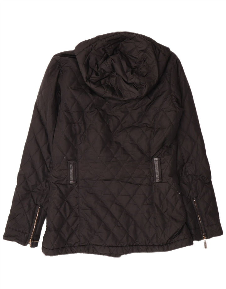 BARBOUR Womens Hooded Quilted Jacket UK 10 Small  Black Polyester