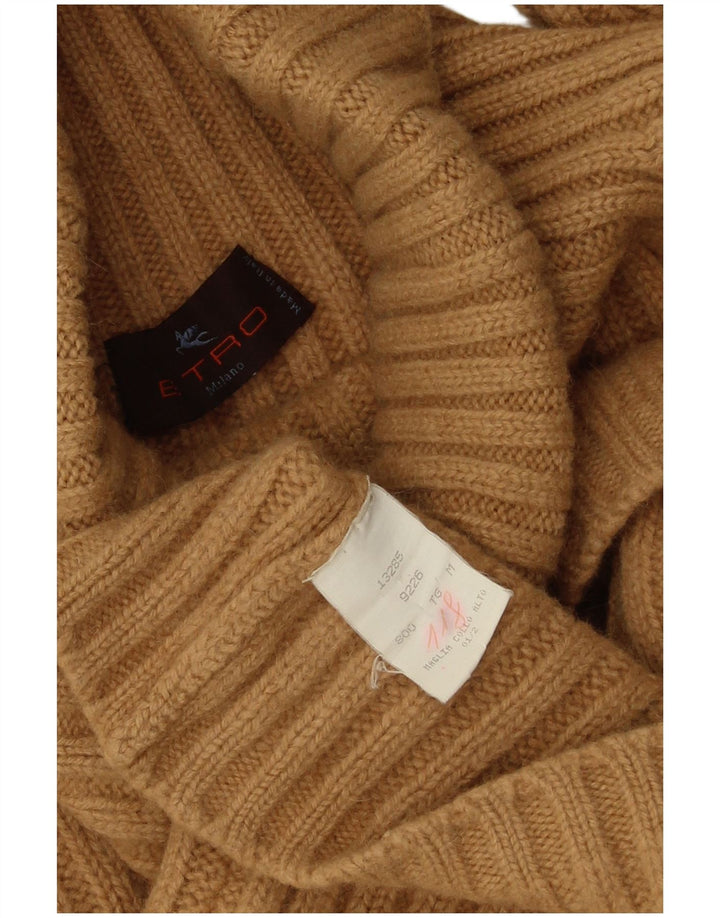 Etro Womens Roll Neck Jumper Sweater UK 14 Medium Beige