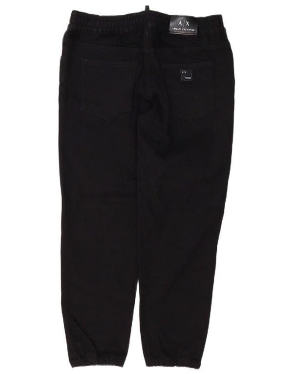 Armani Exchange Uomo Joggers Jeans Slim W32 L28 Cotone Nero