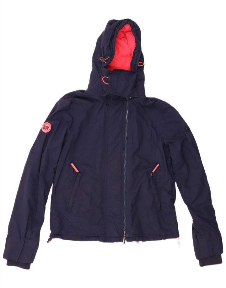 Jachetă Windbreaker cu grafică pentru femei SUPERDRY UK 14 Medium Bleumarin