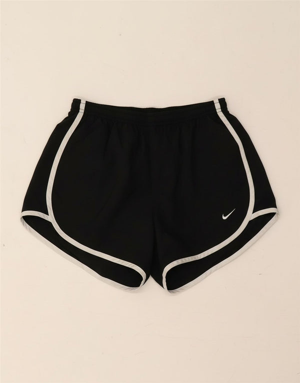 Shorts esportivos femininos Nike Dri Fit UK 8 pequenos poliéster preto