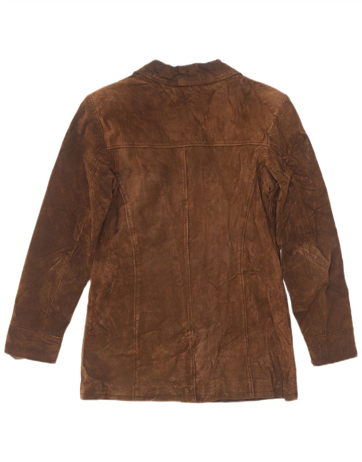 Giacca in pelle scamosciata da donna Etam UK 12 in pelle marrone medio