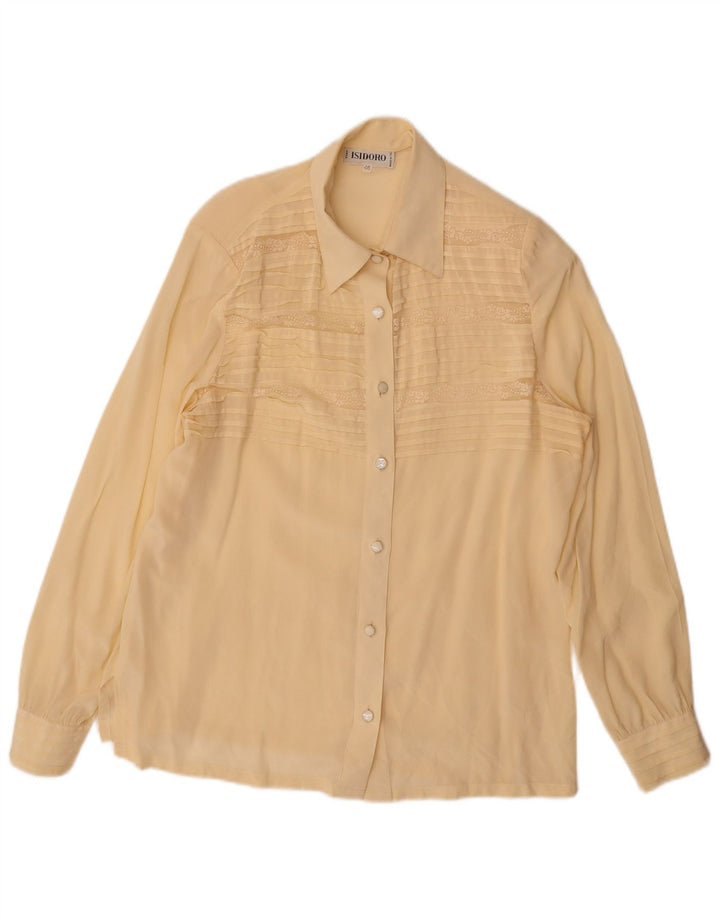 Vintage Womens Shirt Blouse IT 46 Large Beige