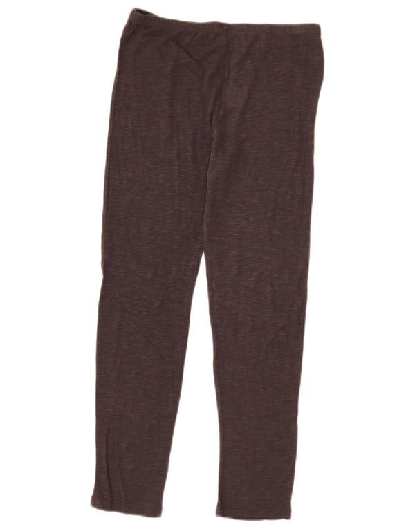 Vintage Womens Crop Leggings UK 8 Small Brown Flecked Cotton