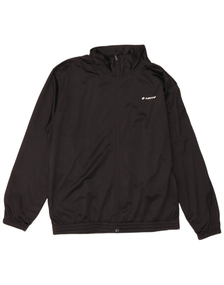 Lotto Herren-Trainingsanzug-Top-Jacke XL, schwarzes Polyester