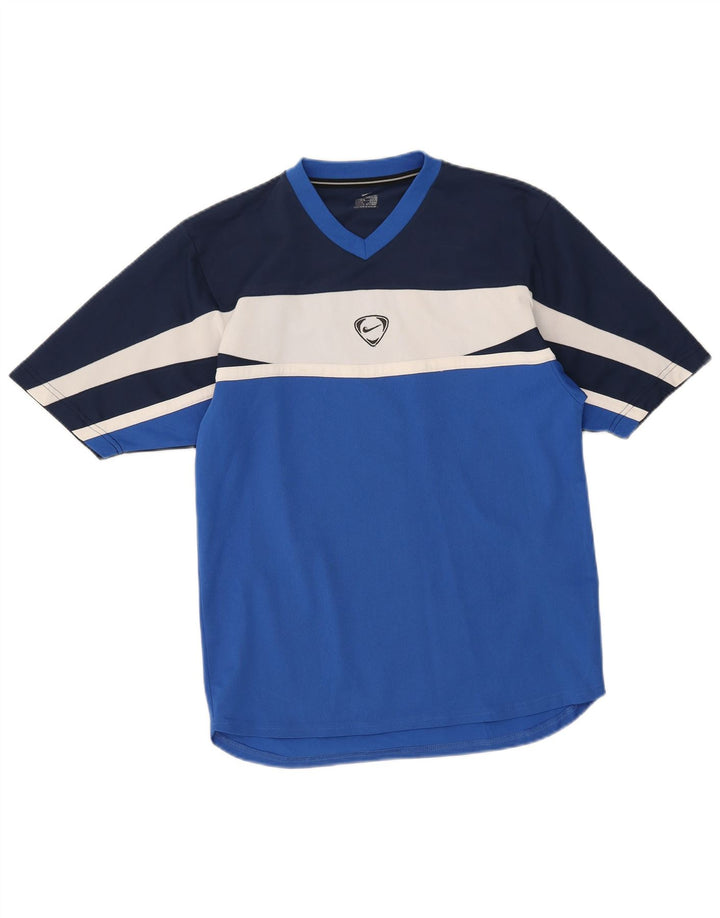 Camiseta Nike Hombre Top Small Azul Colorblock Poliéster