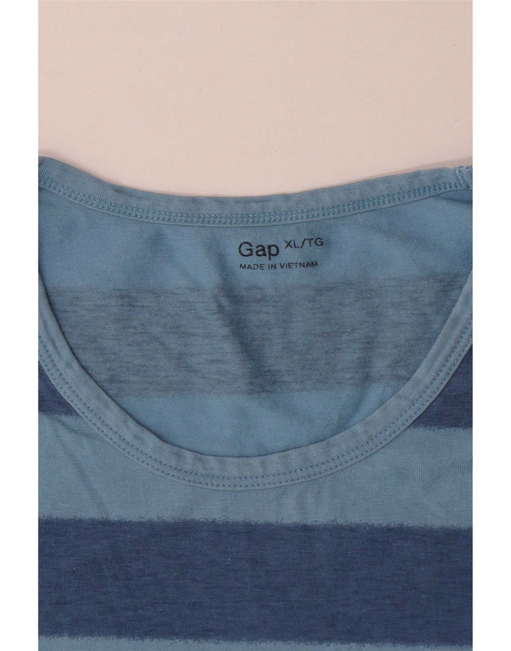 Gap Mens T-Shirt Top XL Blue Striped Cotton