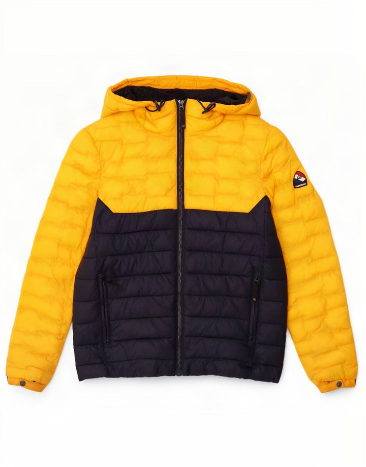 Jachetă căptușită cu glugă Superdry pentru bărbați UK 38 Medium Yellow Colorblock