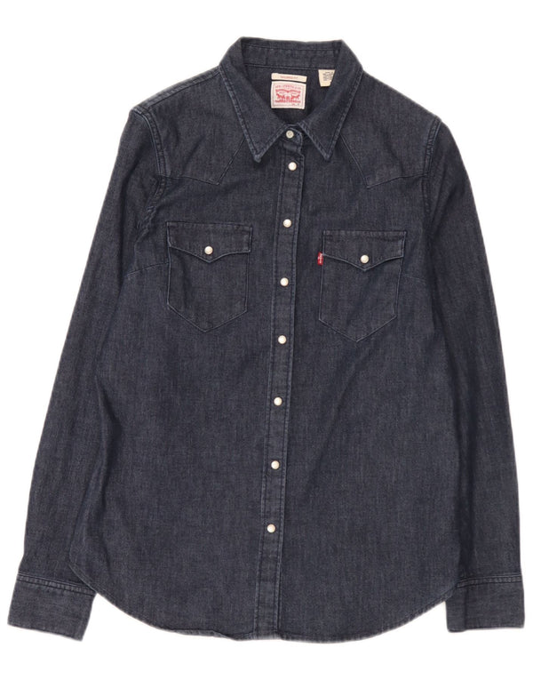 Levi's ženska krojena traper košulja UK 14 srednje tamnoplavi pamuk