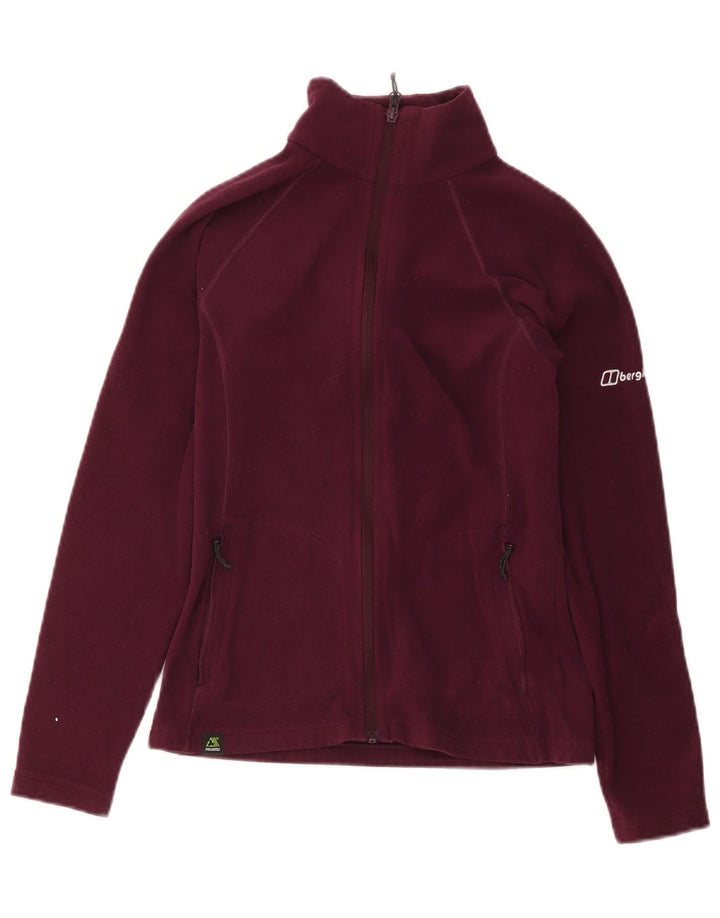 Berghaus Womens Fleece Jacket UK 10 Small Burgundy