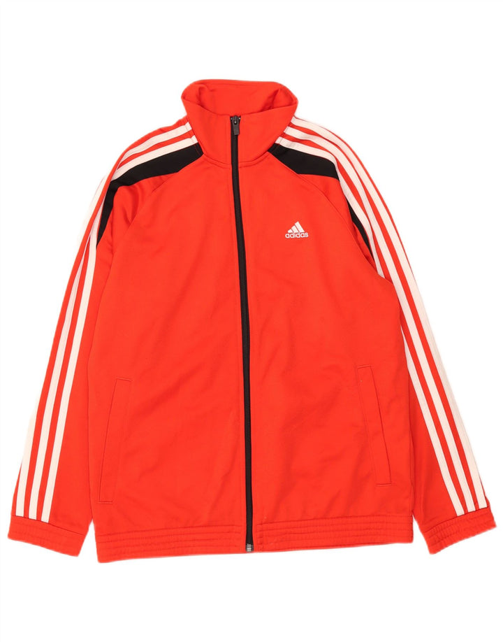 Adidas Girls Tracksuit Top Jacket 13-14 Years Red Polyester