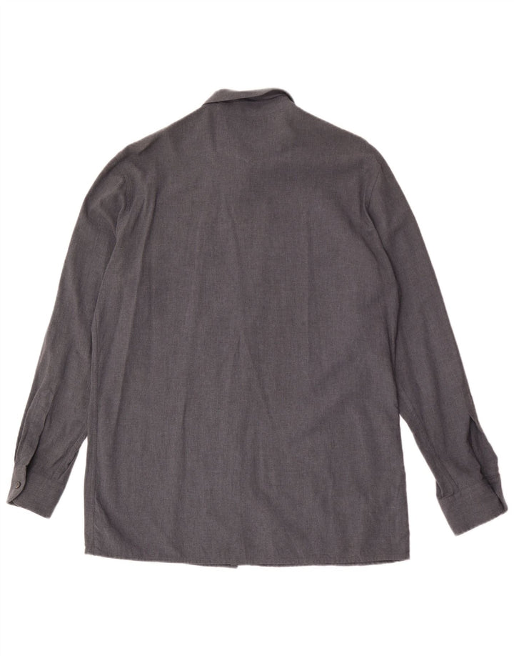 Hugo Boss Mens Shirt Large Grey Viscose