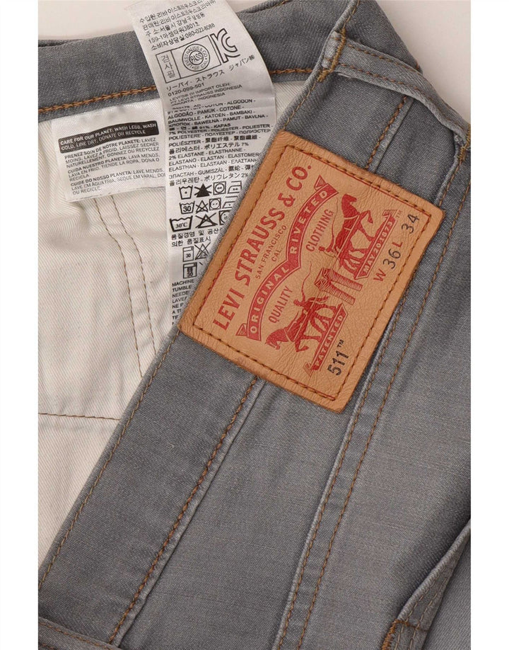 Мужские джинсы Levi's 511 Slim W36 L29 Серые хлопковые