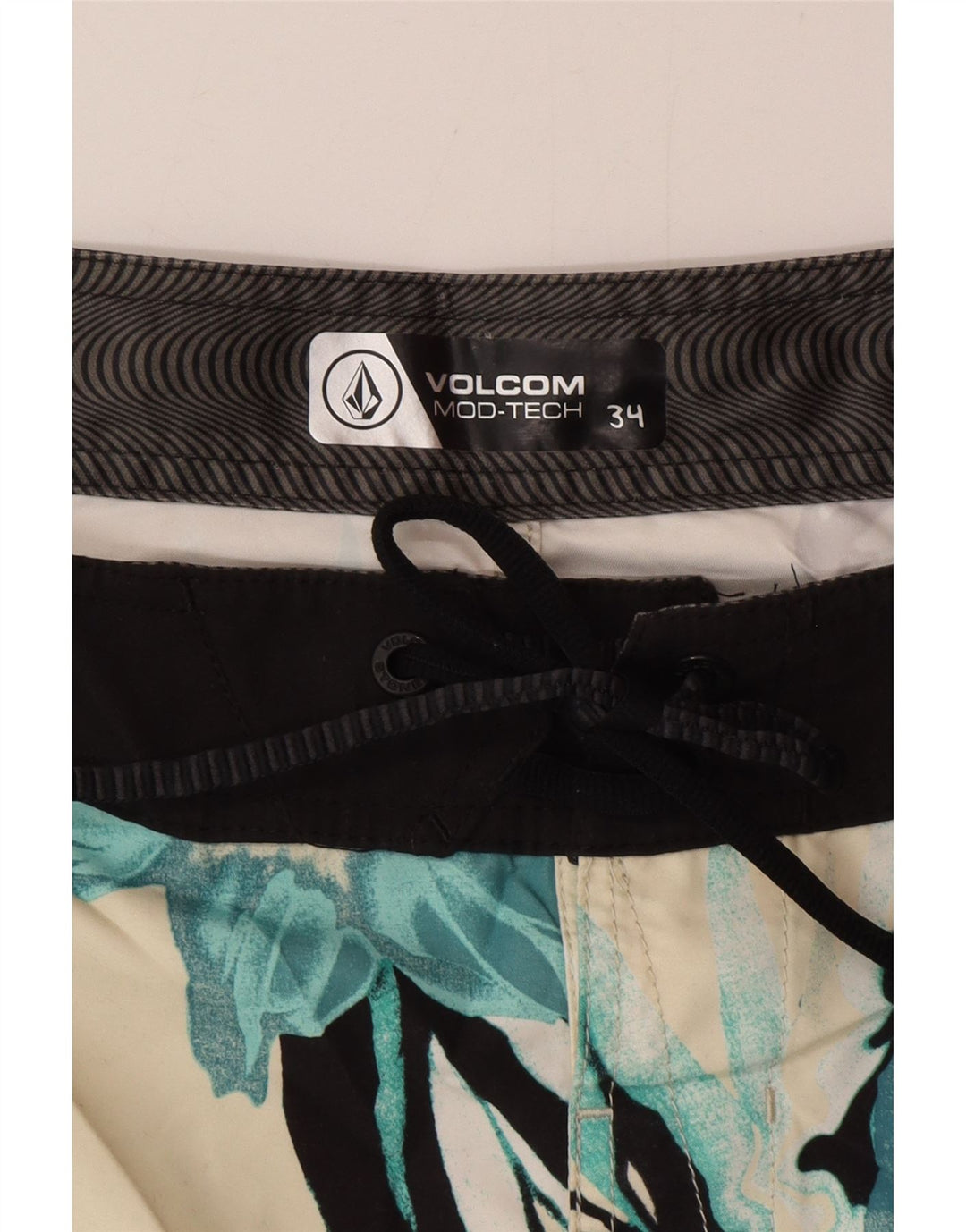 Męskie spodenki kąpielowe Volcom Graphic, duże, białe, kwiatowe